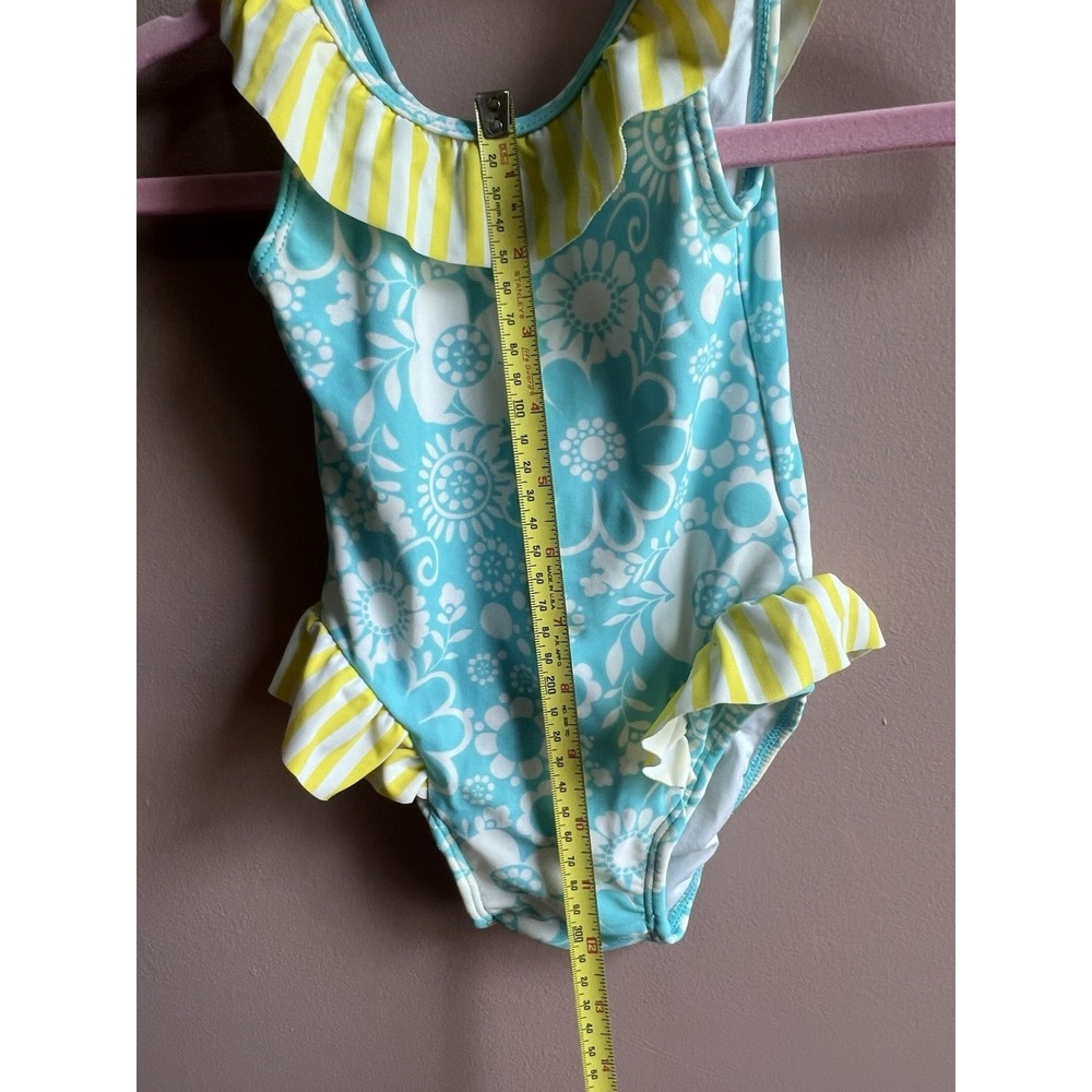 Hanna Andersson Flutter Sleeve One Piece Swimsuit Floral Blur‎ Yellow Size 3-6 M - Picture 6 of 10